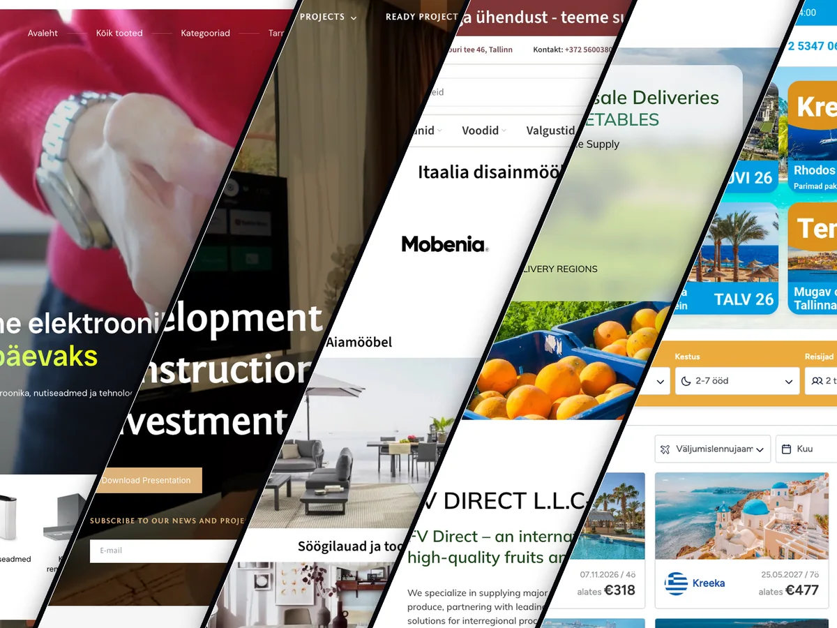 Homepages of FiveD, DCI Group, IDHome, FV Direct, Tour24
